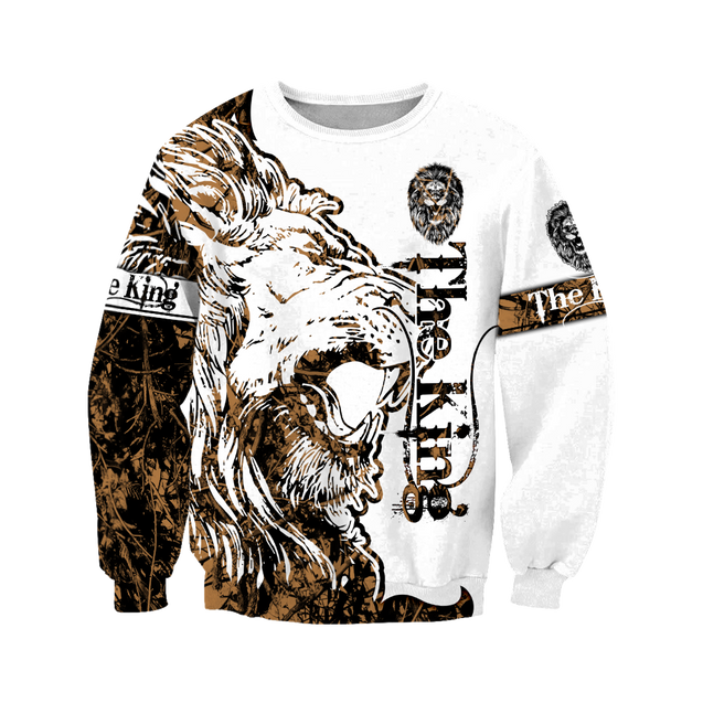 3D The Alpha King Lion Tattoo Over Printed Hoodie