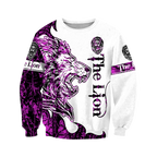 The Purple Lion Tattoo Over Printed Hoodie