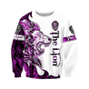 The Purple Lion Tattoo Over Printed Hoodie