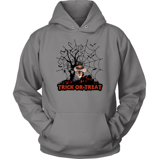 Australian Koala Trick or Treat Halloween T-Shirt 02 H9-T-SHIRTS-HP Arts-Unisex Hoodie-Grey-S-Vibe Cosy™