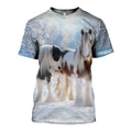 3D All Over Printed Winter Friesian Horse-Apparel-HP Arts-T-Shirt-S-Vibe Cosy™
