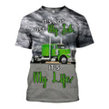 3D All Over Printed Green Truck Shirts and Shorts-Apparel-HP Arts-T-Shirt-S-Vibe Cosy™