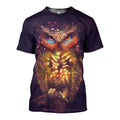 3D All Over Printed Owl Shirts and Shorts-Apparel-HP Arts-T-Shirt-S-Vibe Cosy™