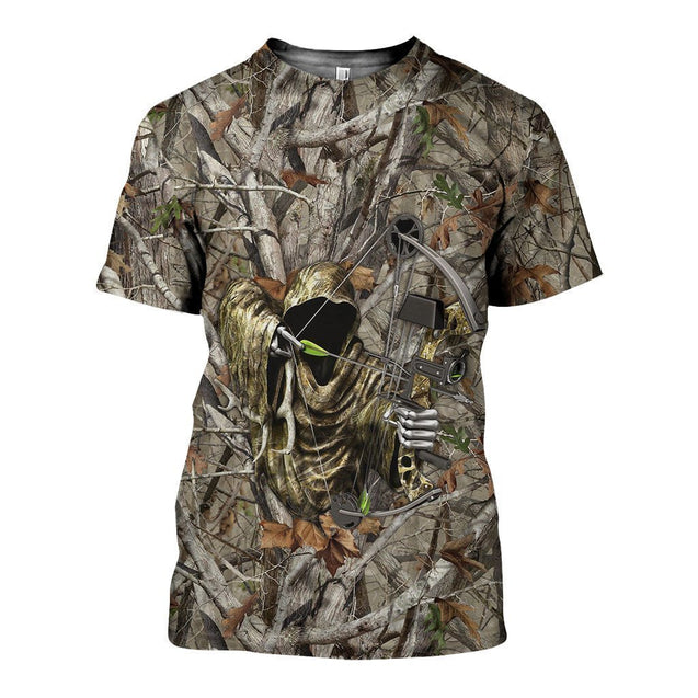3D All Over Printed Bowhunting Camo Shirts And Shorts-Apparel-HP Arts-T-Shirt-S-Vibe Cosy™