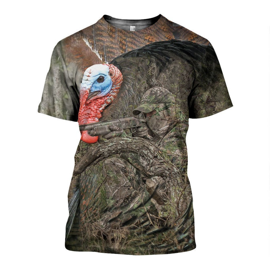 3D Printed Turkey Hunting Art Clothes-Apparel-HP Arts-Hoodie-S-Vibe Cosy™