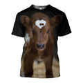 3D All Over Printed Yellow Baby Cow-Apparel-HP Arts-T-Shirt-S-Vibe Cosy™