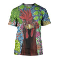 3D All Over Printed Chicken Art Shirts and Shorts-Apparel-6teenth World-T-Shirt-S-Vibe Cosy™