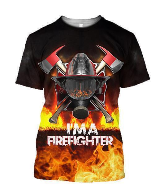 3D All Over Printed Firefighter T-shirt-Apparel-6teenth World-T-Shirt-S-Vibe Cosy™