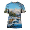 3D Printed Deer Art Clothes-Apparel-HP Arts-T-Shirt-S-Vibe Cosy™