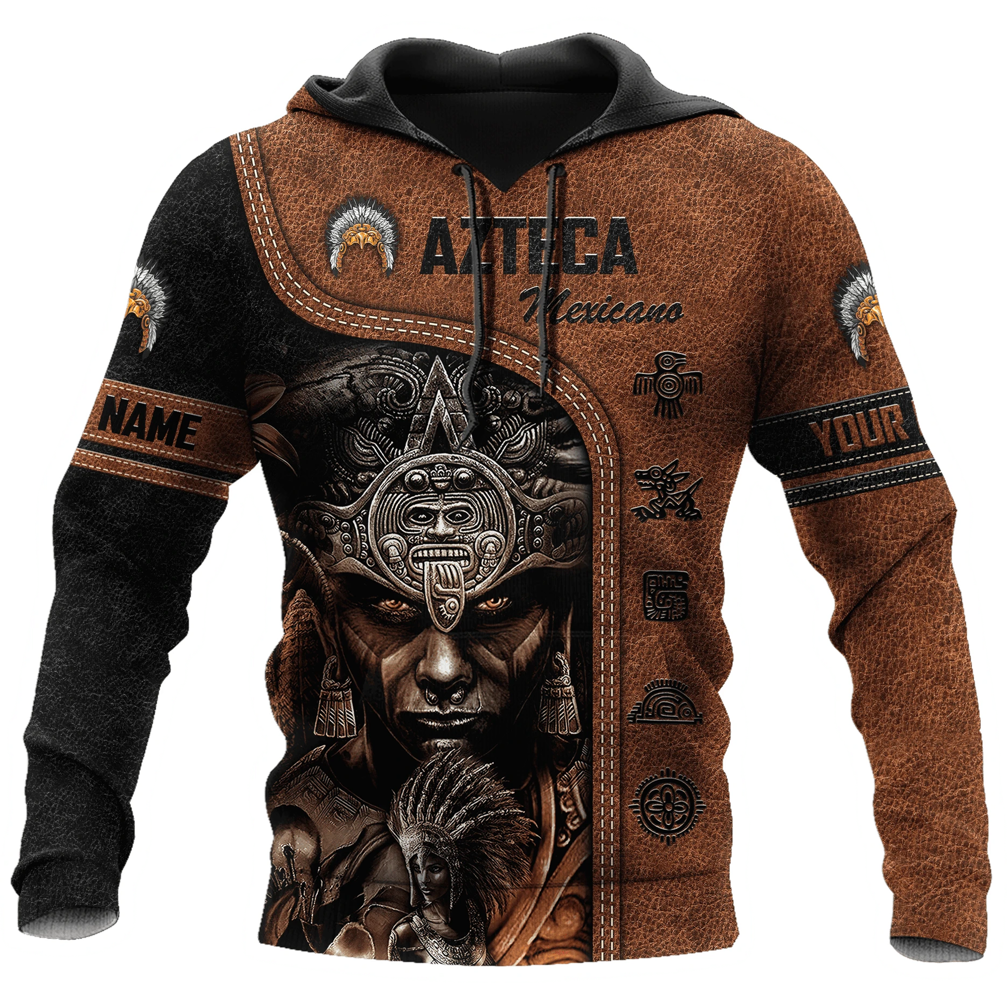 Personalized Name Azteca Mexicano 3D All Over Printed Hoodie