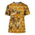 3D All Over Printed Bees Shirts and Shorts-Apparel-6teenth World-T-Shirt-S-Vibe Cosy™