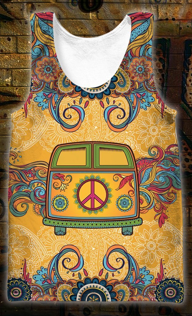 3D All Over Print Bus Hippie Hoodie-Apparel-HD09-Tank Top-S-Vibe Cosy™
