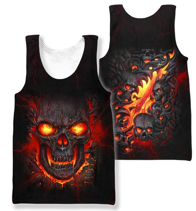 3D All Over Print Skull Hoodie-Apparel-HP Arts-Tank Top-S-Vibe Cosy™