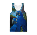 3D All Over Print Blue Parrot Love Hoodie-Apparel-PHL-Tank Top-S-Vibe Cosy™
