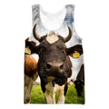 3D All Over Printed Cow And Flower Hoodie-Apparel-HD09-Tank Top-S-Vibe Cosy™