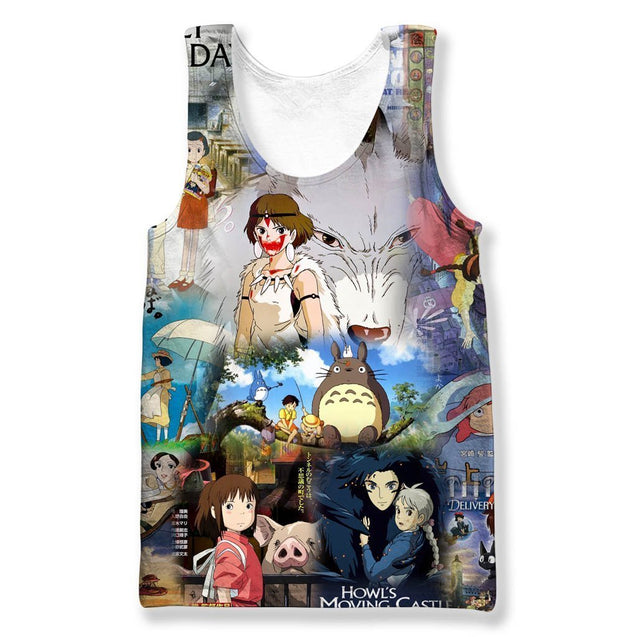 3D All Over Print Howl's Moving Castle Hoodie-Apparel-HD09-Tank Top-S-Vibe Cosy™