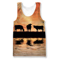 Sunset and Cow Hoodie-Apparel-HD09-Tank Top-XL-Vibe Cosy™