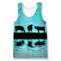 Sunset and Cow Blue Backgroud Hoodie-Apparel-HD09-Tank Top-XL-Vibe Cosy™