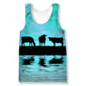 Sunset and Cow Blue Backgroud Hoodie-Apparel-HD09-Tank Top-XL-Vibe Cosy™