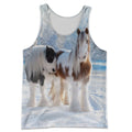 3D All Over Printed Winter Friesian Horse-Apparel-HP Arts-Tank Top-S-Vibe Cosy™