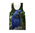 3D All Over Print Blue Macaw Parrot Hoodie-Apparel-PHL-Tank Top-S-Vibe Cosy™