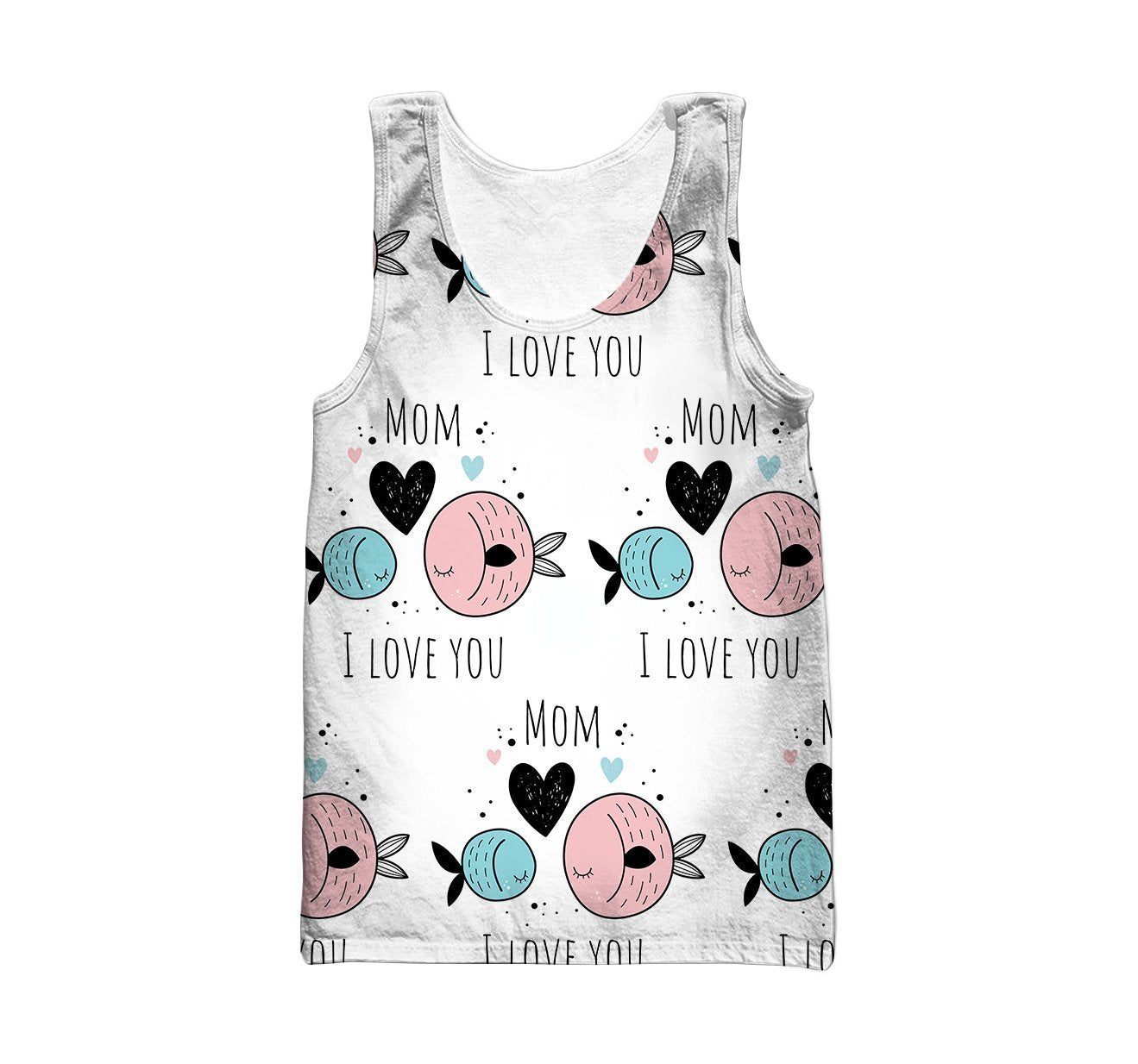 3D All Over I Love Mom Hoodie-Apparel-Khanh Arts-Tank Top-S-Vibe Cosy™