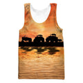 Sunset And Tractor Hoodie-Apparel-HD09-Tank Top-S-Vibe Cosy™