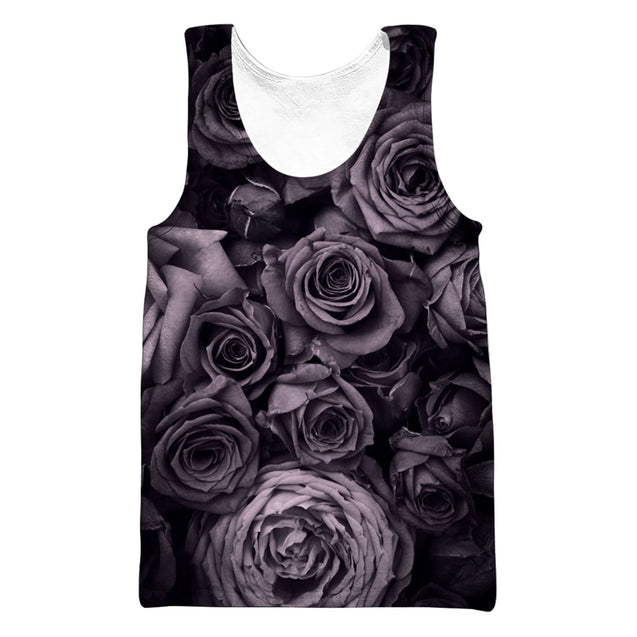 Black Floral Hoodie-Apparel-GP Art-Tank Top-S-Vibe Cosy™