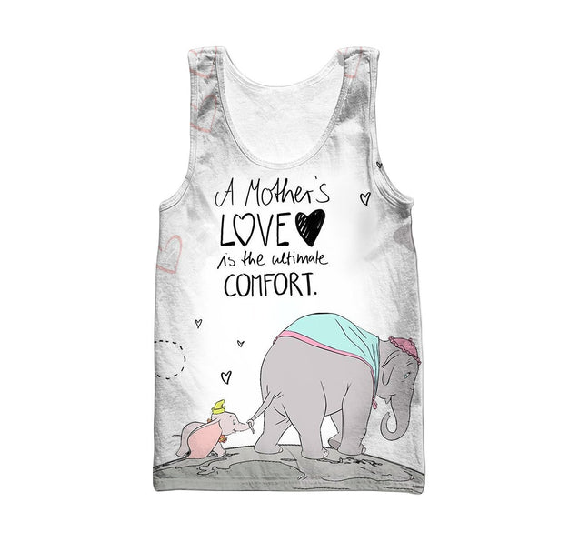 3D All Over Print Love Mother Elephant Hoodie-Apparel-Khanh Arts-Tank Top-S-Vibe Cosy™