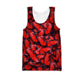 3D All Over Print Red Butterflies Hoodie-Apparel-Khanh Arts-Tank Top-S-Vibe Cosy™