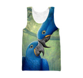 3D All Over Print Parrot Blue Love Hoodie-Apparel-PHL-Tank Top-S-Vibe Cosy™