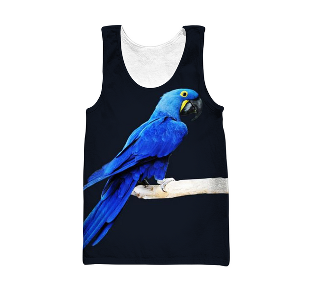 3D All Over Print Blue Parot Hoodie-Apparel-PHL-Tank Top-S-Vibe Cosy™