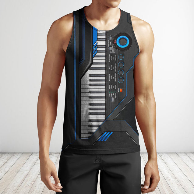 Piano keyboard 3d music hoodie, shirt for men and women HG HAC281101-Apparel-HG-Men's tank top-S-Vibe Cosy™