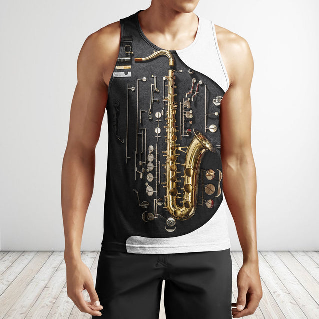 Saxophone music 3d hoodie full ver2 HG HAC21201-Apparel-HG-Men's tank top-S-Vibe Cosy™