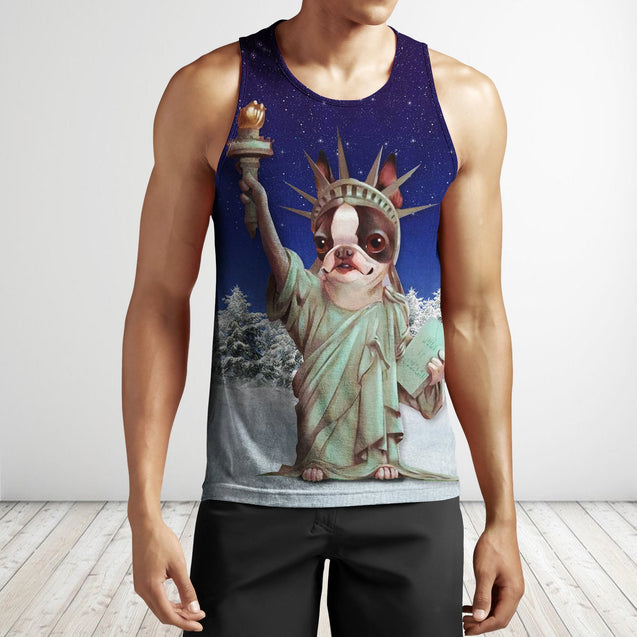 Beautiful 3D liberty chihuahua dog HAC24 HG17101-Apparel-HG-Men's Tank Top-S-Vibe Cosy™