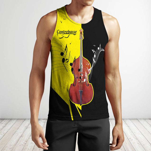 Contrebasse yellow music 3d hoodie shirt for men and women HG HAC20123-Apparel-HG-Men's tank top-S-Vibe Cosy™