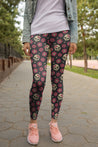 3D All Over Print Brown Skull and flower Legging-Apparel-Khanh Arts-Legging-S-Vibe Cosy™