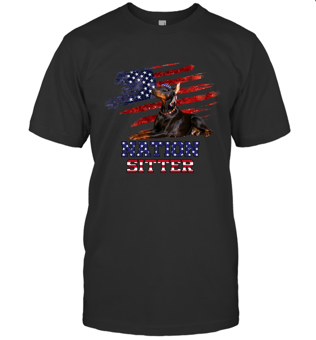 Nation Sitter Doberman Pi261202-Apparel-Amsbk-T-Shirt-Black-S-Vibe Cosy™