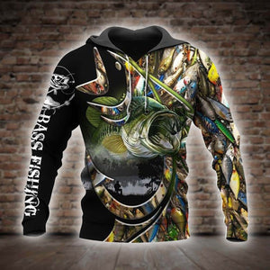 Bass Fishing 3D All Over Printed Shirts for Men and Women TT0062-Apparel-TT-Hoodie-S-Vibe Cosy™