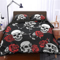 Rose flower sugar skull Print Duvet Cover set with pillowcase 3D printed skull Bedding Set-Bedding Set-6teenth Outlet-US Twin-Vibe Cosy™