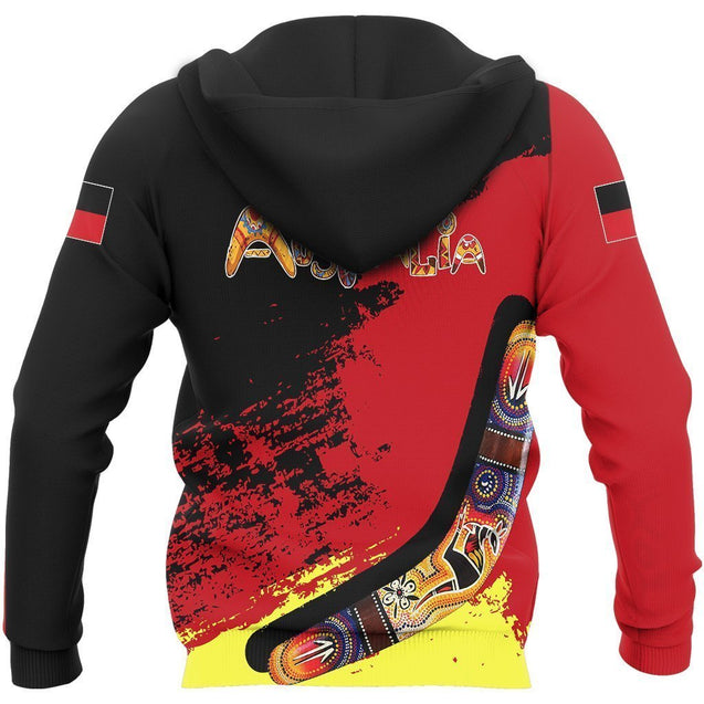 Australia Hoodie Red Black Animals Pattern-Apparel-HD09-Hoodie-S-Vibe Cosy™