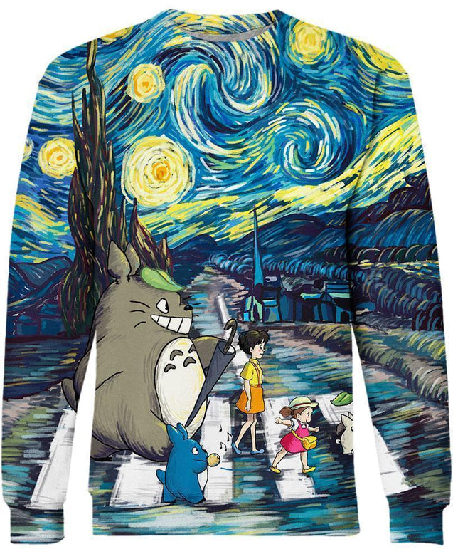 Friends And Starry Night-ghibli-VIO STORE-Sweatshirt-S-Vibe Cosy™