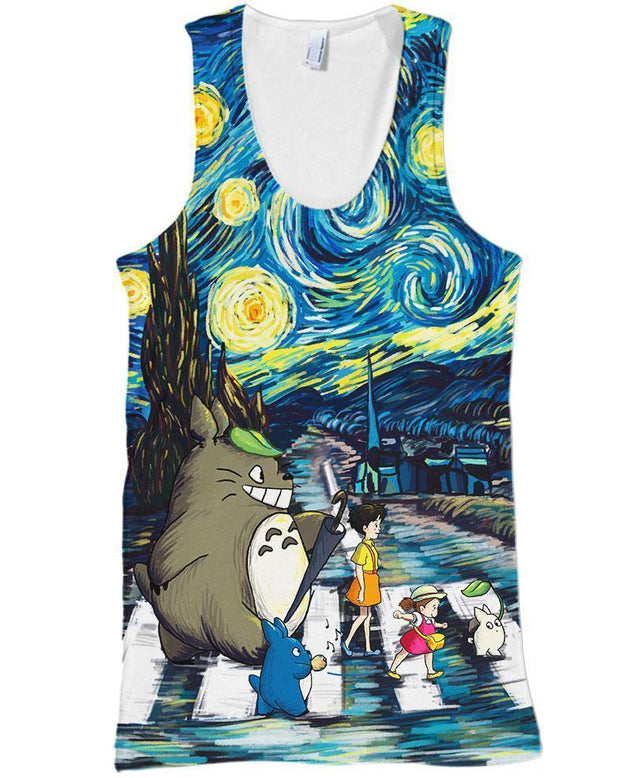 Friends And Starry Night-ghibli-VIO STORE-Tank-S-Vibe Cosy™