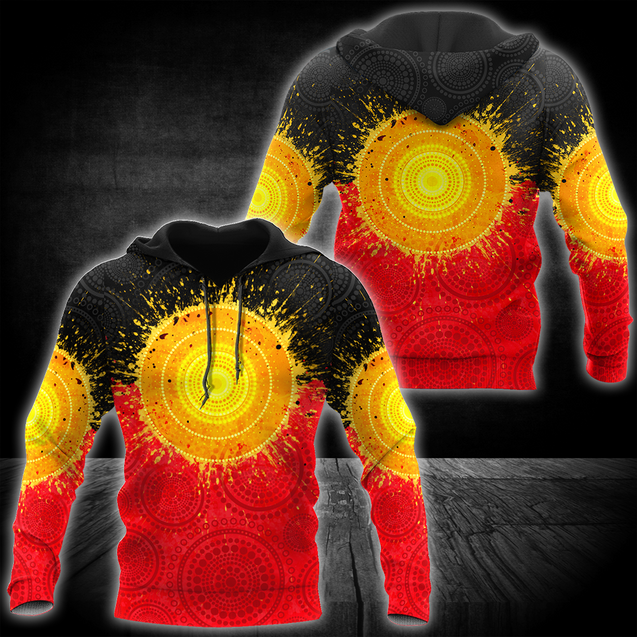 Aboriginal Flag Indigenous Sun 3D printed Combo Hoodie And Sweatpant