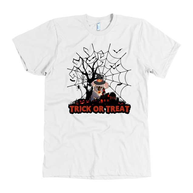 Australian Koala Trick or Treat Halloween T-Shirt 02 H9-T-SHIRTS-HP Arts-American Apparel Mens-White-S-Vibe Cosy™