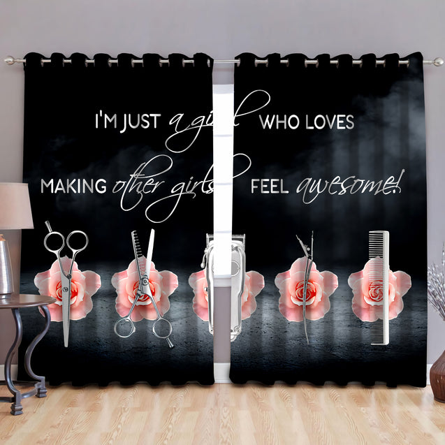 I'm just a girl, hair stylist , blackout thermal grommet window curtains HAC260502-HG-HG-52'' x 63''-Vibe Cosy™