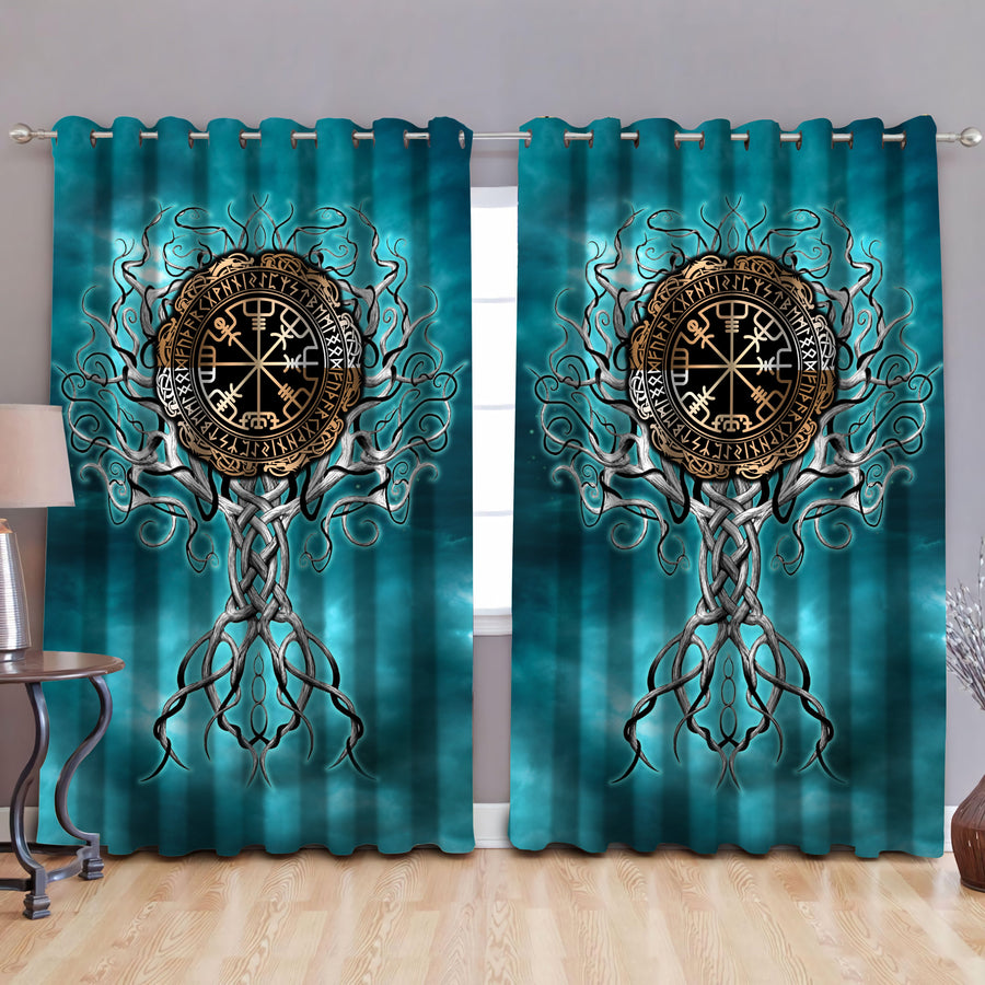 Vikings - Tree of Life Thermal Grommet Window Curtains-Curtains-HP Arts-52'' x 63''-Vibe Cosy™