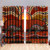 Aboriginal Kangaroo running Lizard Australia Thermal Grommet Window Curtains