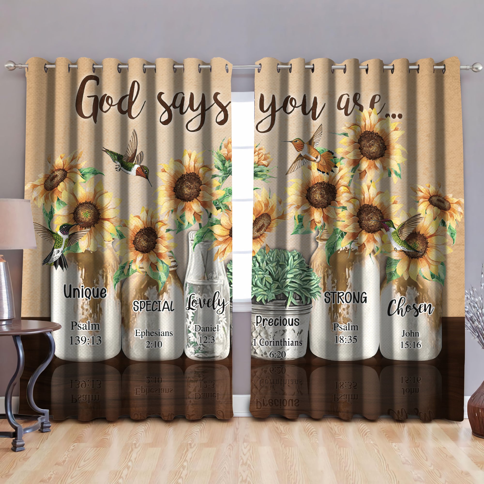 God says you are, blackout thermal grommet window curtains HAC270505S-HG-HG-52'' x 63''-Vibe Cosy™