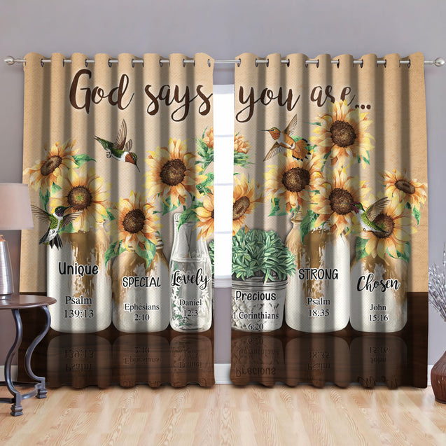 God says you are, blackout thermal grommet window curtains HAC270505S-HG-HG-52'' x 63''-Vibe Cosy™